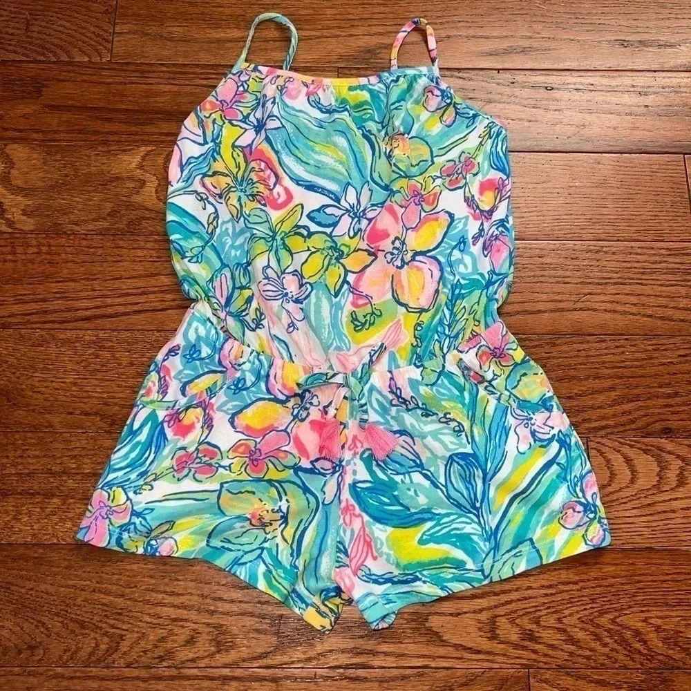 Lilly Pulitzer Aleen Tropical Romper Girl’s Sz 4-5